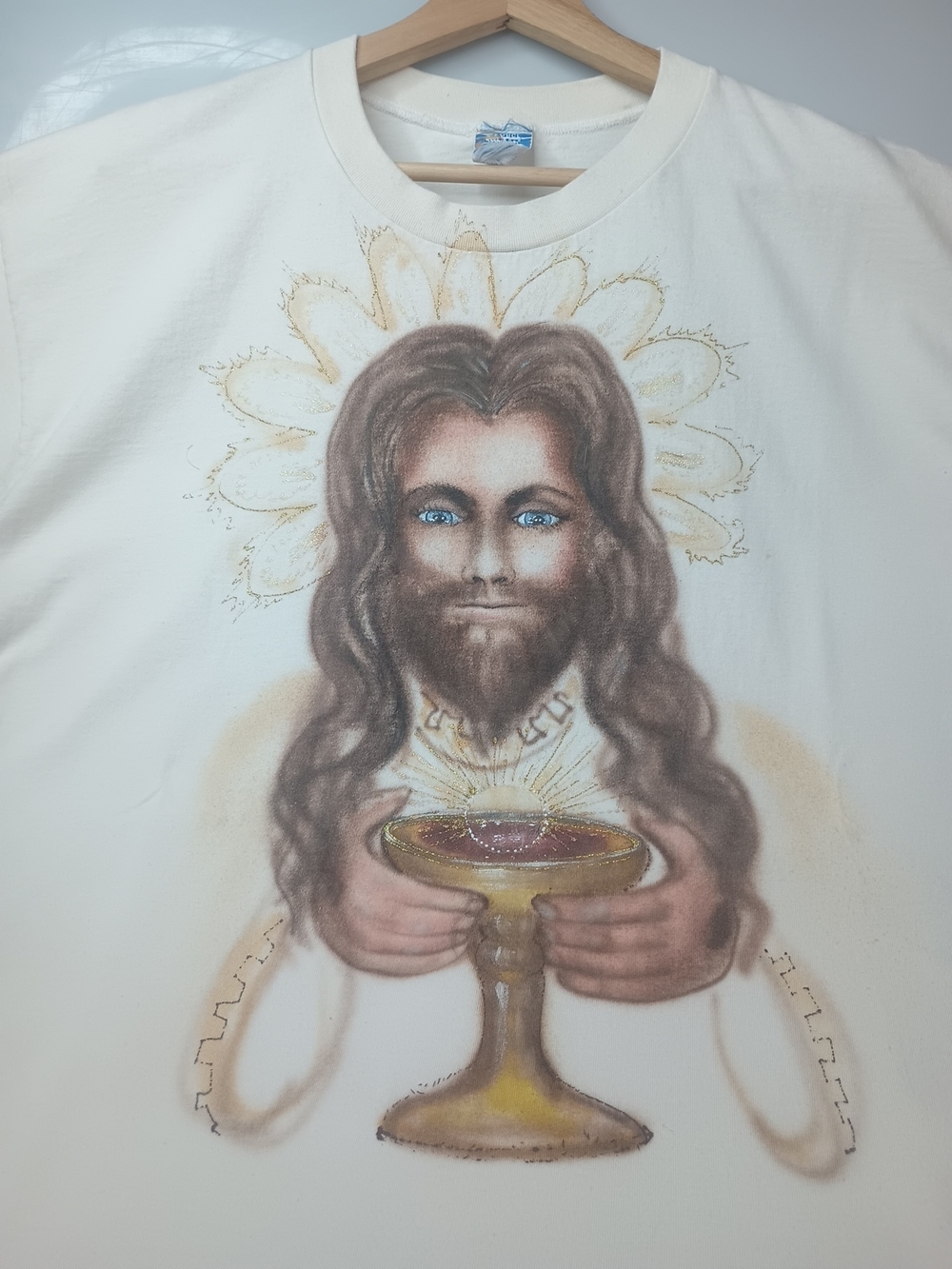 Vintage Single Stitch Jesus W/Chalice Crazy Shirts Size XL